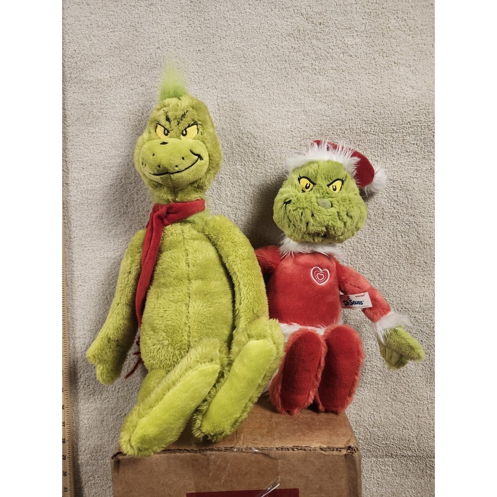 Lot Of 2. Grinch Plush Light Up Grinch Who Stole Christmas 2022 19" And Small